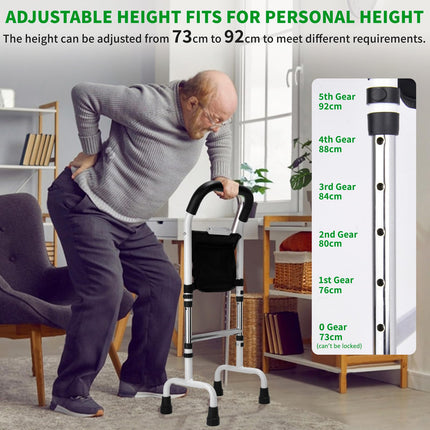 Umelee Standing Aid Bed/Sofa/Toilet, Walking Aid for Seniors, 5-Speed Height Adjustment, Standing Aid for Elderly, with Bag and Sensor Light, Max Load 136 kg