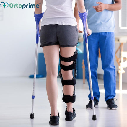 OrtoPrime Pack of 2 Non-Slip Crutches, Crutches, Crutches, Tubes, 18 mm, 19 mm and 20 mm, Sticks, Tips for Crutches and Bases, Rubber Dowels, Sticks and Crutches, 2 Pieces
