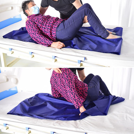 Lunaanda Sliding Sheet for Bedridden Patients, Sliding Sheet for Bed Transfer, Patient Transfer Sliding Sheet Care for Turning, Moving, and Positioning Elderly People for Hospitals, Home, 70 x 68 cm (Blue)