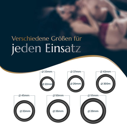 Levosaยฎ Penis Ring Set for Harder Erections and More Stamina - 6 Stretchy Penis and Testicle Rings for Men - Sex Toy for Couples - Brand from Hamburg