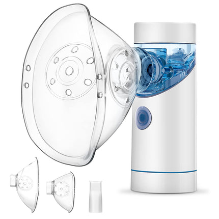 Inhaler Portable Nebulizer Set, Low-Noise Inhaler Nebulizer with Mouthpiece and Mask, Effective for Respiratory Diseases, USB Rechargeable, Inhaler for Children and Adults