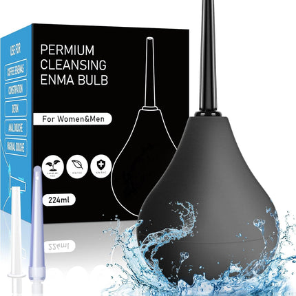 Anal douche enema for bowel irrigation - Irrigator bowel irrigation โข Intimate shower for anal douching and vaginal douching, with 3 x removable, comfortable nozzles 224ML