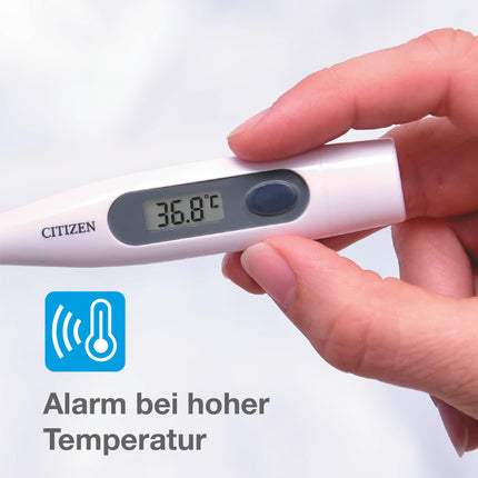 Citizen CTA303 Antibacterial, waterproof, digital medical thermometer with fever alarm, oral, armpit, rectal, accurate measurements for adults, children, toddlers and babies