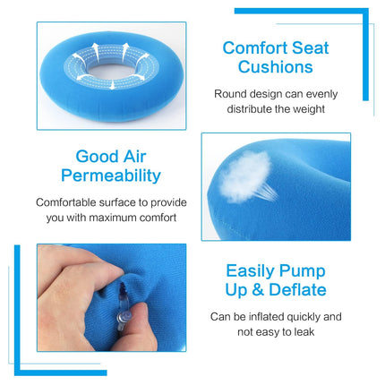 Donut Pillow, Hemorrhoid Seat Cushion, Seat Ring After Surgery Seat Cushion, Orthopedic, Decubitus Cushion, Portable Inflatable Seat Cushion with Pump for Hemorrhoids, Tailbone Pain, Wheelchairs, Pregnant Women