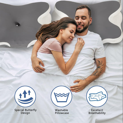 Cervical Pillow for Neck Pain Relief, Elegear Contour Memory Foam Pillow Ergonomic Neck Support for Side Back Stomach Sleepers