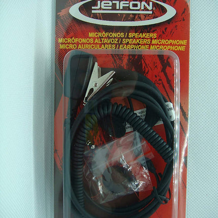 Jetfon BR-1704 E/C - Microphone headset with hook for walkie-talkies, black