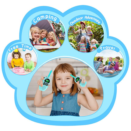 ULEWAY Walkie Talkie for Kids? Rechargeable Two-Way Radio, 3 km Range, Boy Girl Toy 4-12+ Years, 16 Channels, Walkie Talkie for Outdoor Adventures, Camping, Hiking 2 Pack - Pink Blue