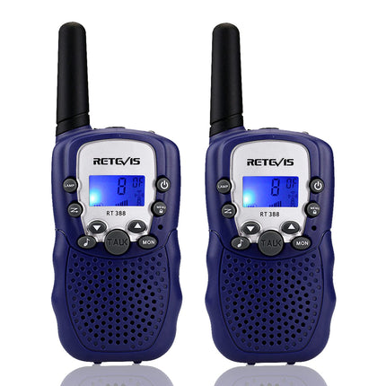 Retevis RT388 Walkie Talkie for Kids, Two-Way Radios with Long-Range Flashlight, Toys for Ages 4-12, Gifts for Boys and Girls for Family Play, Cycling, and Excursions (1 Pair, Dark Blue)