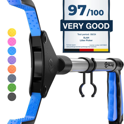 SLAH Grabber for Seniors 32" Aluminum Trash tongs, Rotatable trash grabber, Non-slip rubber grabber, Foldable trash tongs for children, Long grabber arm, Grabber aid for people with disabilities