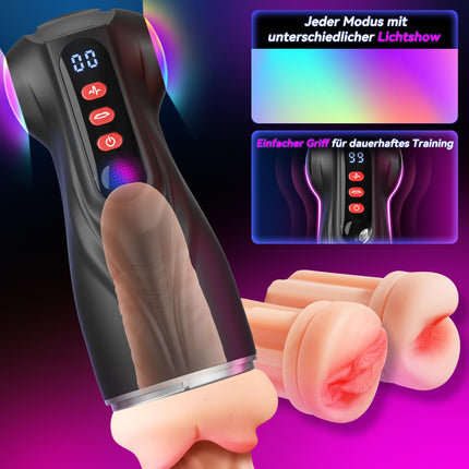 Tauara Masturbation for Men Masturbator, Sex Toy Sets 3 Liner Sex Toys for Men Vagina Blowjob Anal, APP Masturbators 9 Vibration and Suction Pocket Pussy Vibrator Sets for Men