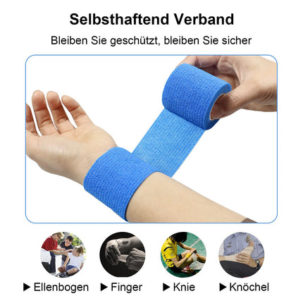 QiGui Self-adhesive Bandage 8 Rolls 5cm x 4.5m Bandage Material Plaster Roll Elastic Bandage Bandage Fixation Bandage Adhesive Bandage Self-adhesive for Sports and First Aid Vet Wrap Dog Horses (Black)