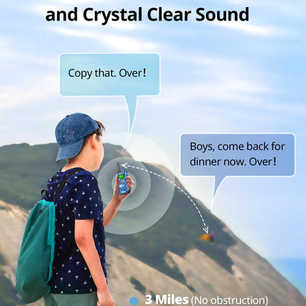 Inspireyes Walkie Talkie Kids Rechargeable, 48 Hours Working Time, 8 Channels 2-Way Radio, Gifts for Boys Girls, Outdoor Hiking Camping, 3-12 Year Old Toy