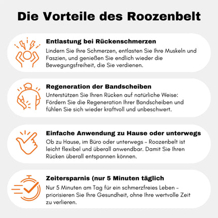 ROOZENBELT Back Stretcher Belt – Effectively relieves back pain – For intervertebral discs, spine & back muscles – Developed by certified physiotherapist Eric Roozendaal