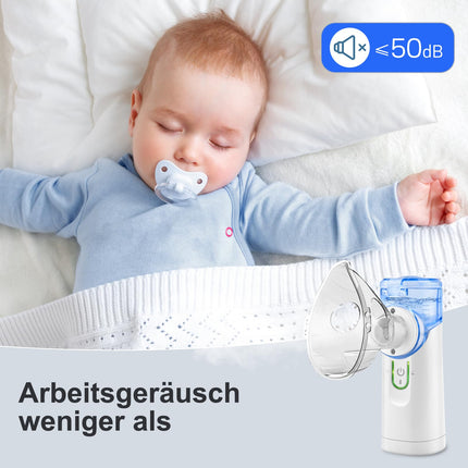 Inhaler, inhalation device portable nebulizer set, low-noise inhaler with mouthpiece, inhaler nebulizer for children and adults, inhaler with mouthpiece, USB-C rechargeable - blue