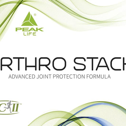 PEAK Arthro Stack - 120 Capsules | 30 Servings | with Glucosamine Sulfate, Chondroitin Sulfate, Methylsulfonylmethane, Methylsulfonylmethane (MSM) and Collagen Peptides UC-II