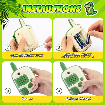 Walkie Talkie Children, Dinosaur Toys from 3 4 5 6 7 8 Years Boy 3-8 Years Gift Ideas Walky Talky Gift Boy 3-8 Years Outdoor Games for Boys Radio Children's Toys Toys