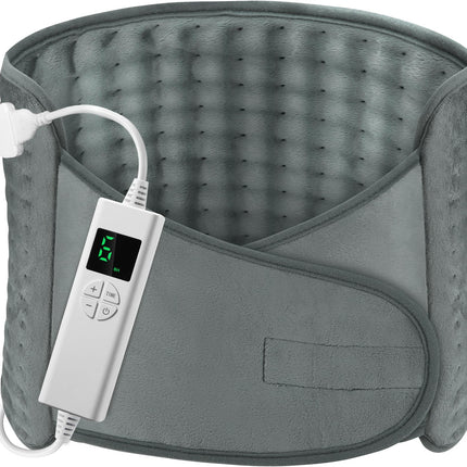 Heating pad OneAmg 126x30cm electric heating pad with 6 temperature levels and automatic switch-off. Fast heating. Machine washable. Heated blanket for back, loins, stomach, shoulders. Gray.
