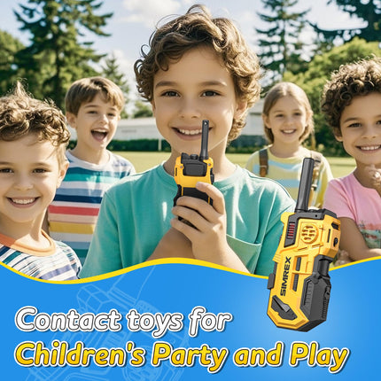SIMREX Walkie Talkie for children set of 2, toys from 3 4 5 6 7 8 years, walkie talkie children, outdoor games for children, walkie talkie children's toy 200 meters range, yellow-black 