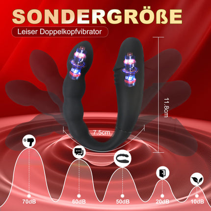 YcsLust Double Dildos Dildo Anal Vibrator Clitoris Stimulator G-spot Vagina Clitoris Anal Massage Wireless Control Dildo Double Headed Vibrators U-shaped Sex Toys for Women Lesbians, Couple