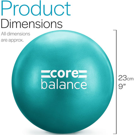 Core Balance Pilates Ball - Anti-Burst Yoga Ball - Non-Slip PVC - Gymnastics, Fitness, Physiotherapy Lightweight - Easy to Inflate - 200 kg Maximum Weight - 23 cm, 200 g - 4