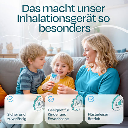 HIMMELSHAUCH MEDICAL Inhaler for children and adults | Electric inhalers | Inhalation device for babies | Ultrasonic nebulizer inhaler for children