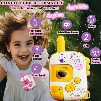 Unicorn Gifts for Girls - Walkie Talkie Children's Toy Gifts Boy Girl 3-10 Years Toys from 3 4 5 6 7 8 Years Boy Girl Outdoor Games for Children Walkie Talkie Gifts Children