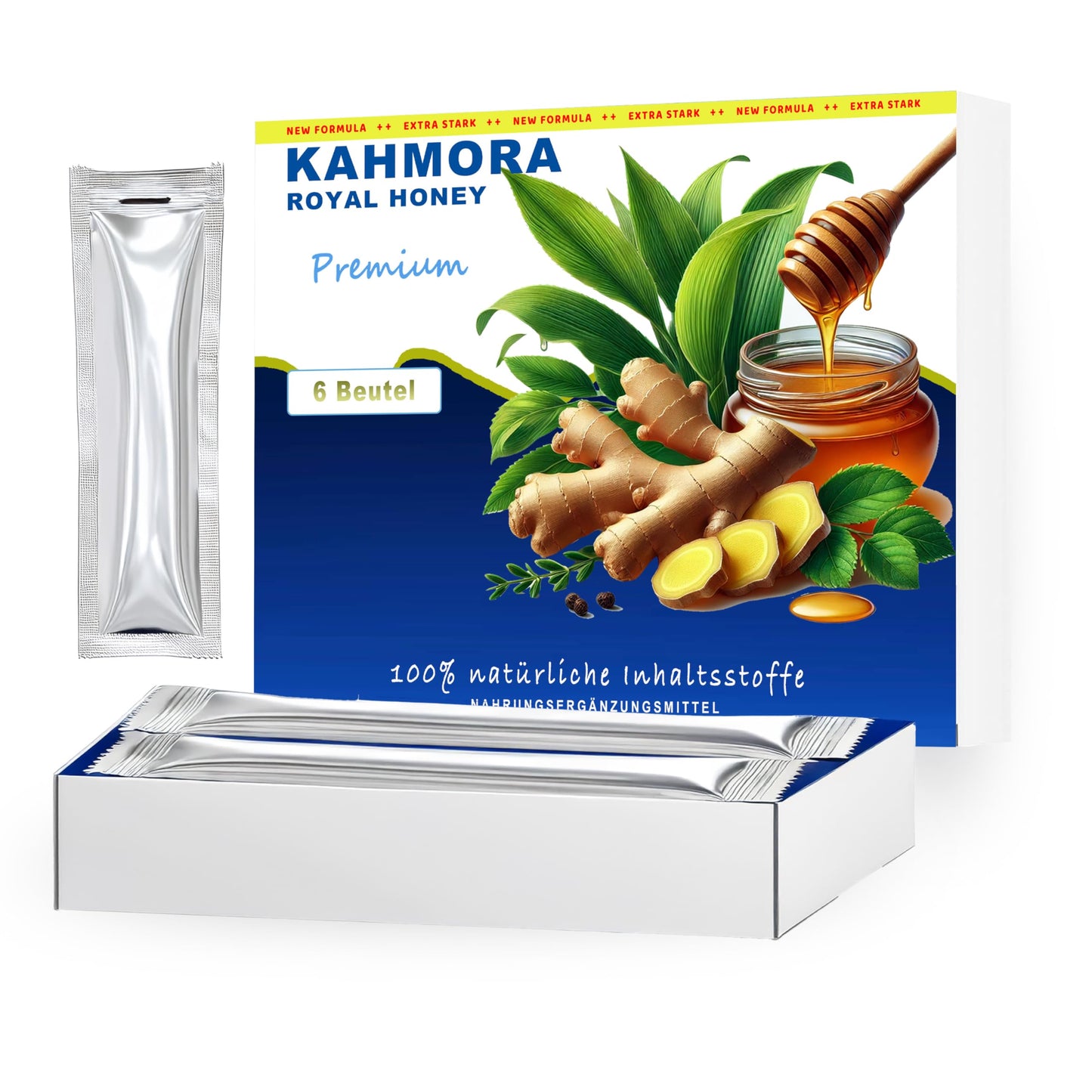 ๐๐๐๐ ๐ข๐ฅ๐ O-Honig x 6 Beutel | 15ml โ Extra Stark โ Natรผrliches Prรคparat fรผr mehr Verlangen und Lust โ Hochdosiert mit Maca, Ginseng und Butea Superba