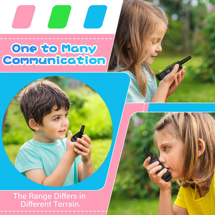 Walkie Talkie Kids Set of 3, Apkezel Walky Talky with 1000mAh Rechargeable Battery, Long Range 3km Walkie Talkie Radio Set with VOX Flashlight for Outdoors, Camping, Hiking