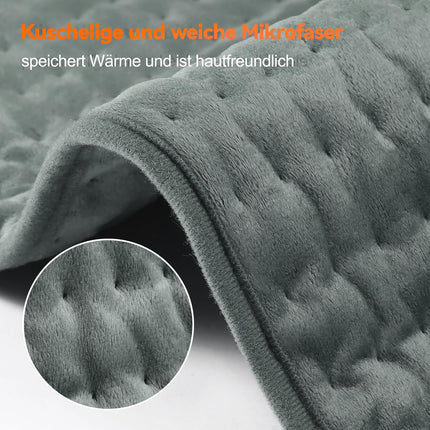Heating pad with automatic shut-off, 30x60 cm electric heating pad with 4-hour timer and 6 heat settings, heating pad with digital remote control, machine washable heating pad for the back, gray