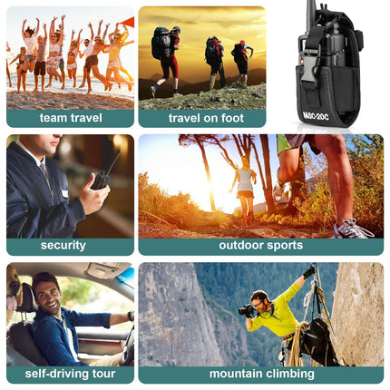 Radio holder walkie talkie radio walkie talkie talkie holster walkie talkie pouch case radio key radio cover universal radio bag with adjustable shoulder strap MSC-20C, black,