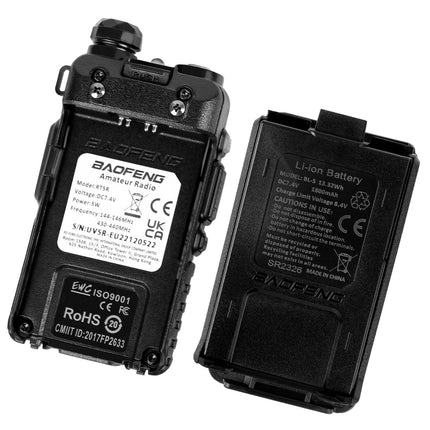 RKK Talkie Walkie License-Free PMR446 16 Channels Radio, Radio Range 1-5 km, CTCSS/DCS Walkie Talkie with Charging Station and Headset (2 Pieces)