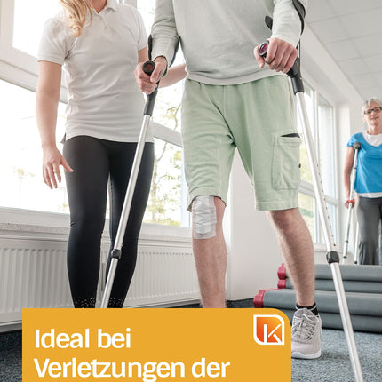 DR. PAUL KOCH Crutches Pair Black - Walking Aid Made of Aluminum with Plastic Handles - Load Capacity Up to 140 kg - Adjustable with Practical Clip - 1.2 kg Net Weight per Pair of Crutches