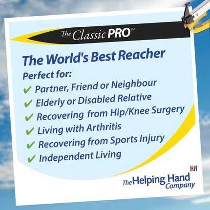 The Helping Hand Company Classic Pro Reaching Aid, 82 cm long handle for the elderly, disabled or anyone who struggles with bending and reaching