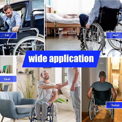 Transfer board, patient pusher up to 200 kg for transferring patients or handicaps from wheelchair to bed, toilet, bathtub, car push board with one handle, notches