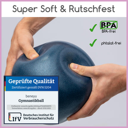 beneyu ® Non-Slip & Superlight Soft Pilates Ball - Gymnastic Ball Small - 23cm + Exercises