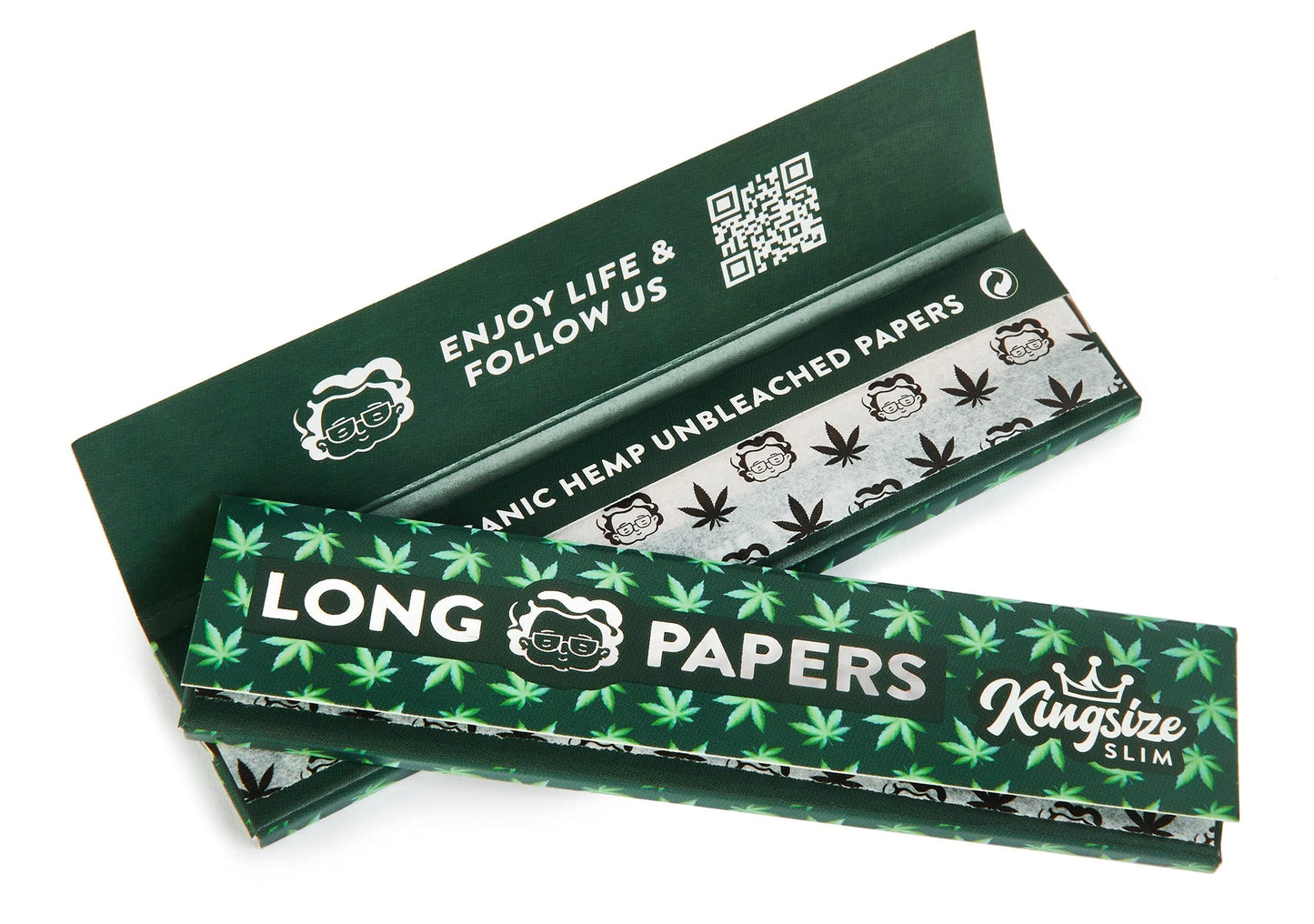 6x Granny's® new Organic Slim Long Papers aus Hanf | 108 x 45 mm | 36 Blatt ungebleicht | King Size | organic hemp
