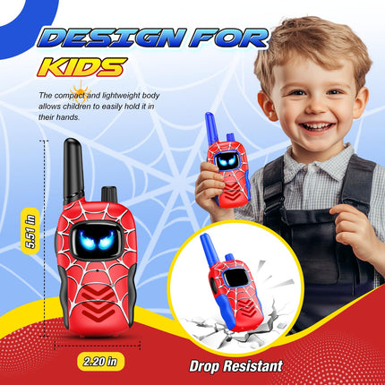 Toyokid Walkie Talkie Children, Spider Toy from 3 4 5 6 7 8 9 10 Years Gift Boy Girl 3-12 Years Easter Gifts Children Walkie Talkie Outdoor Toy Radio Toys Games for Boys
