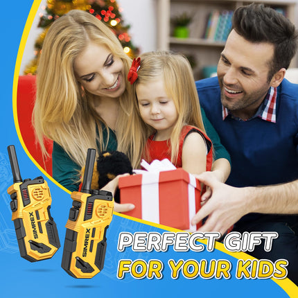 SIMREX Walkie Talkie for children set of 2, toys from 3 4 5 6 7 8 years, walkie talkie children, outdoor games for children, walkie talkie children's toy 200 meters range, yellow-black 