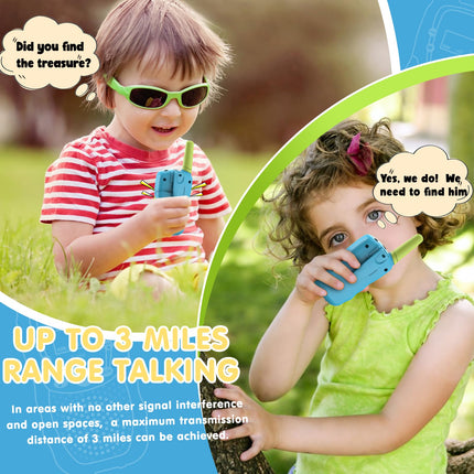 Kearui Toys for 3-12 Year Old Boys, Walkie Talkies for Kids, 8-Channel Radio with Backlit LCD Flashlight, 3 Miles Range for Outdoor Adventures, Camping, Hiking (Blue-Green)