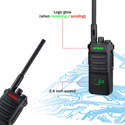 Retevis RT86 Long Range Walkie Talkie, 2600mAh High-Power Two-Way Radio, Professional Walkie Talkies with Wireless Clone, Flashlight, Alarm for Outdoor Hunting (Black, 1 Pack)
