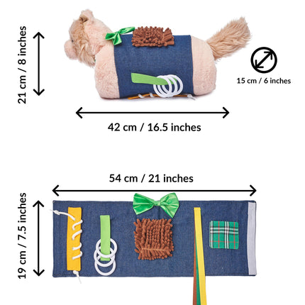 Fidget Muff and Haptic Dementia Blanket for Adults and Seniors with Alzheimer's | Twiddle Muff Toy and Blanket for Dementia Patients | Nesting Pillow and Nesting Blanket as Activity for Dementia Patients