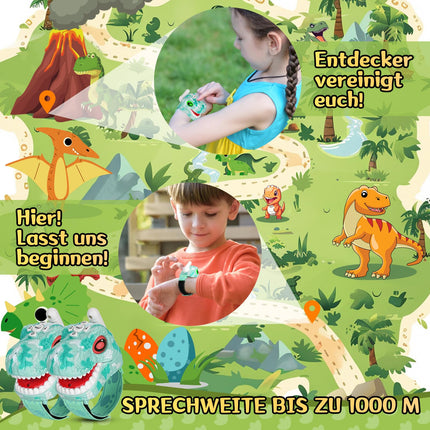 Fygurso Dinosaur Walkie Talkies for Kids, Children's Toys for Boys and Girls Ages 3 to 8 for Outdoor Adventures, Camping, Halloween, Christmas (1000m Range, 2 Pack)