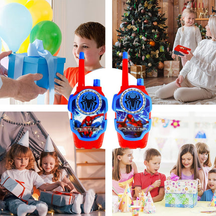 Walkie Talkie Children, 2 Pieces Spider Walkie Talkie Toys from 3 4 5 6 7 8 Years Boys and Girls Radio Set Children's Toy Walkie Talkie Gifts for Adventures in Camping, Hiking, Outdoors
