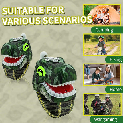 Walkie Talkies for Kids 2-Pack Dinosaur Toys for Boys Girls Age 5-12 Years Old 3-Channel Long Range with Calling Function Camping Gear T-Rex Birthday Gifts