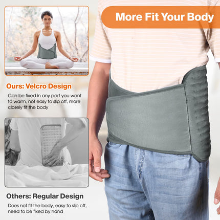 Heating pad OneAmg 126x30cm electric heating pad with 6 temperature levels and automatic switch-off. Fast heating. Machine washable. Heated blanket for back, loins, stomach, shoulders. Gray.