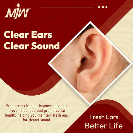 MJW Professional Earwax Remover made of stainless steel ear loop for removing ear irrigation, reusable ear cleaner tool for adults and children, hygienic removal of earwax