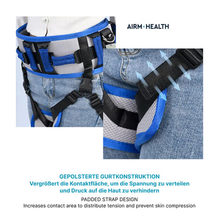 AIRM HEALTH Patient Transfer Belt Soft Nylon Leg Loops Paralyzed Persons Body Lifting Aids Patient Lifting Belt Auxiliary Belt Non-Slip Transfer Auxiliary Belt for Rehabilitation