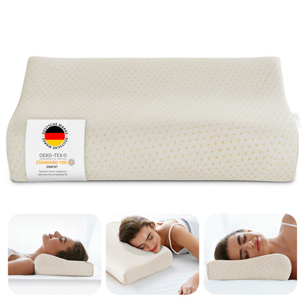 BOLTER'S ERGONOMIC Memory Foam Pillow – Orthopedic Pillow – Pressure-Relieving Memory Foam – 2 Heights 9 cm/11 cm – Breathable Cover – Optimal Support for Neck and Spine
