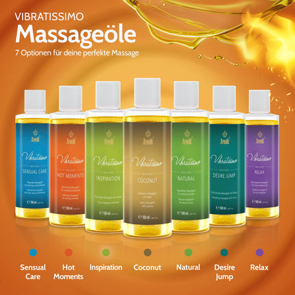 Vibratissimo Hot Moments 100 ml Massage Oil - Heating Massage Experience - Stimulating Massage Oils, Relaxation for Couples & Lubricant, Love Oil