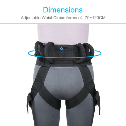 REAQER Transfer Belt Belt with Metal Buckle Multifunctional Belt with Leg Ring Care Equipment for Elderly Disabled Walking Safety Assistance Device